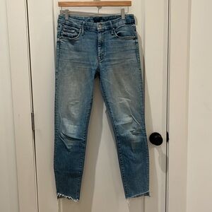 MOTHER The Looker Ankle Step Fray in Truth or Dare, Size 28